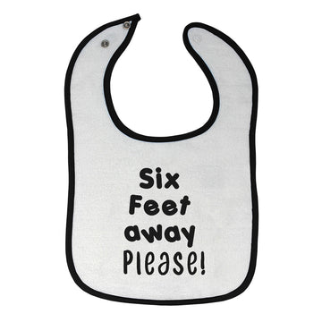 Cloth Bibs for Babies 6 Feet Away Please Social Distancing Quarantine Cotton