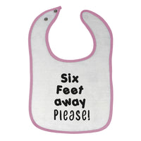 Cloth Bibs for Babies 6 Feet Away Please Social Distancing Quarantine Cotton - Cute Rascals