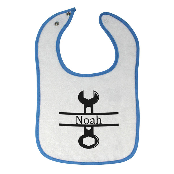 Cloth Bibs for Babies Personalized Name Wrench Tool Car Mechanic Cotton - Cute Rascals