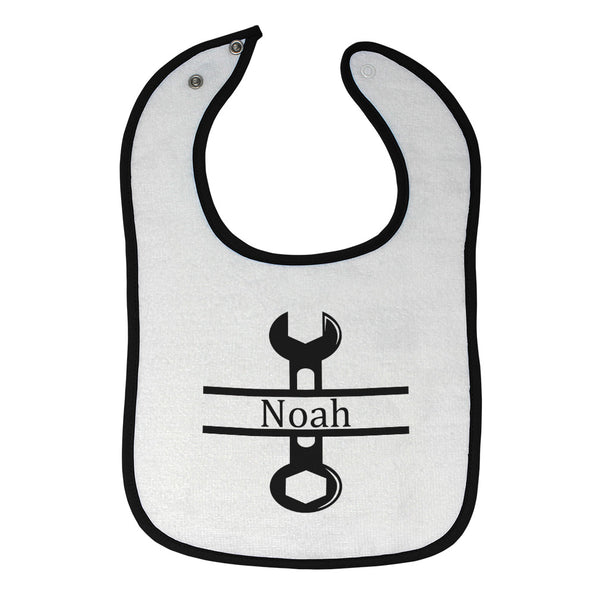 Cloth Bibs for Babies Personalized Name Wrench Tool Car Mechanic Cotton - Cute Rascals