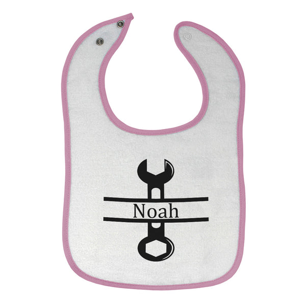 Cloth Bibs for Babies Personalized Name Wrench Tool Car Mechanic Cotton - Cute Rascals