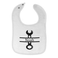 Cloth Bibs for Babies Personalized Name Wrench Tool Car Mechanic Cotton - Cute Rascals