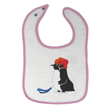 Cloth Bibs for Babies Penguin Playing Hockey Cartoon Character Baby Accessories