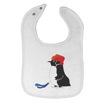 Cloth Bibs for Babies Penguin Playing Hockey Cartoon Character Baby Accessories
