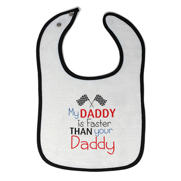 Cloth Bibs for Babies My Daddy Faster Your Race Car Dad Father's Day Cotton