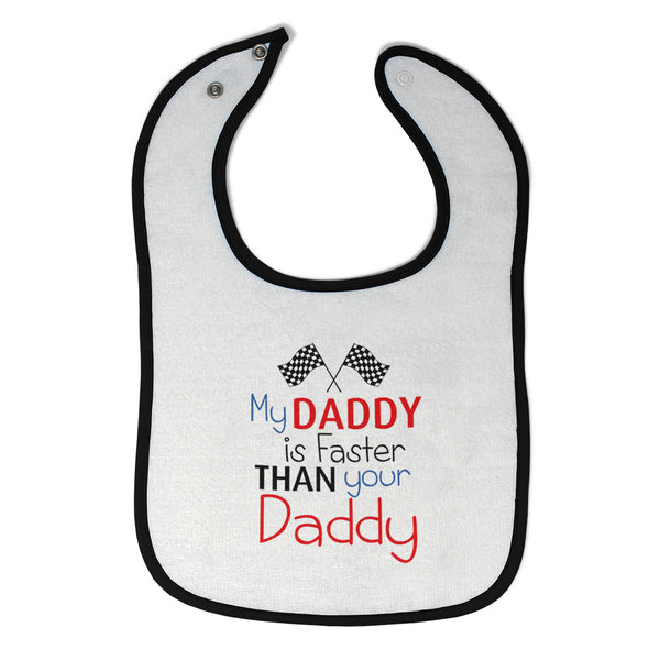 Cloth Bibs for Babies My Daddy Faster Your Race Car Dad Father's Day Cotton - Cute Rascals