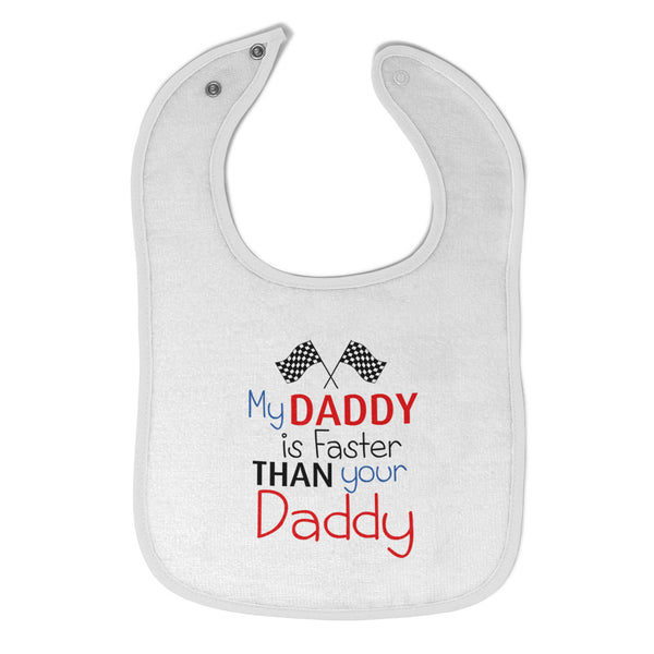 Cloth Bibs for Babies My Daddy Faster Your Race Car Dad Father's Day Cotton - Cute Rascals