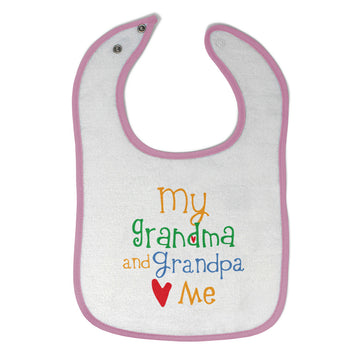 Cloth Bibs for Babies My Grandpa and Grandma Loves Me Grandparents Cotton