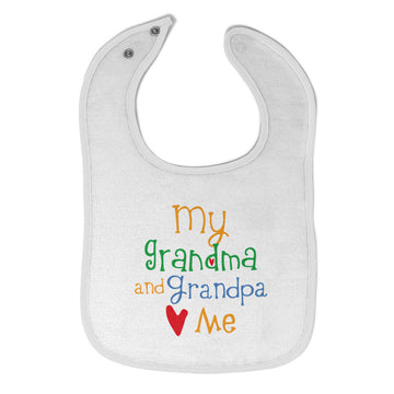 Cloth Bibs for Babies My Grandpa and Grandma Loves Me Grandparents Cotton