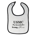 Cloth Bibs for Babies Usmc My Grandfather Is My Hero Grandpa Grandfather Cotton