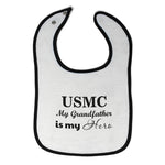 Cloth Bibs for Babies Usmc My Grandfather Is My Hero Grandpa Grandfather Cotton - Cute Rascals