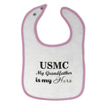 Cloth Bibs for Babies Usmc My Grandfather Is My Hero Grandpa Grandfather Cotton
