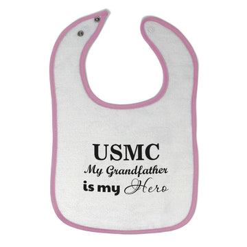 Cloth Bibs for Babies Usmc My Grandfather Is My Hero Grandpa Grandfather Cotton