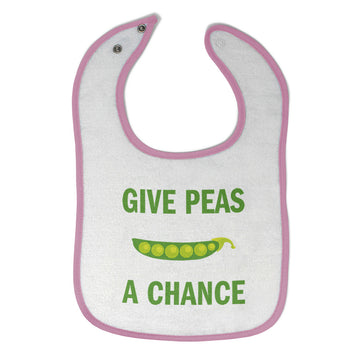 Cloth Bibs for Babies Give Peas A Chance Funny Humor Baby Accessories Cotton