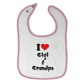 Cloth Bibs for Babies I Love My Gigi and Grandpa Grandparents Baby Accessories