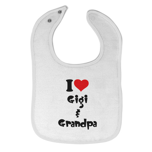 Cloth Bibs for Babies I Love My Gigi and Grandpa Grandparents Baby Accessories - Cute Rascals