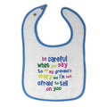 Cloth Bibs for Babies Careful Say Me My Grandma's Crazy Funny Style B Cotton