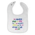Cloth Bibs for Babies Careful Say Me My Grandma's Crazy Funny Style B Cotton