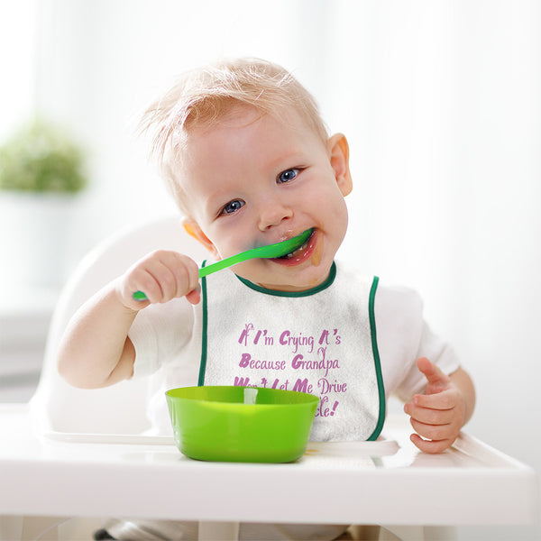 Baby Girl Bibs If I'M Crying It's Because Grandpa Drive His Motorcycle Cotton - Cute Rascals