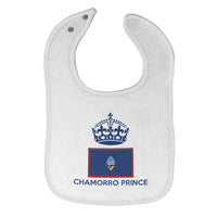 Baby Boy Bibs Guam, Chamorro Prince Crown Countries Burp Cloths Contrast Trim - Cute Rascals