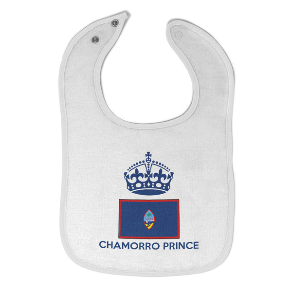 Baby Boy Bibs Guam, Chamorro Prince Crown Countries Burp Cloths Contrast Trim - Cute Rascals