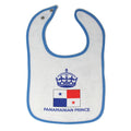 Baby Boy Bibs Panamanian Prince Crown Countries Burp Cloths Contrast Trim Cotton