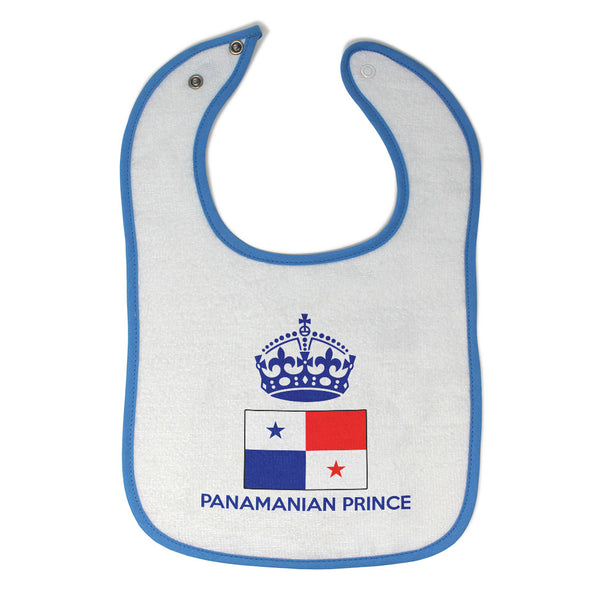 Baby Boy Bibs Panamanian Prince Crown Countries Burp Cloths Contrast Trim Cotton - Cute Rascals