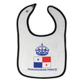 Baby Boy Bibs Panamanian Prince Crown Countries Burp Cloths Contrast Trim Cotton