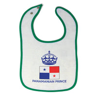 Baby Boy Bibs Panamanian Prince Crown Countries Burp Cloths Contrast Trim Cotton - Cute Rascals