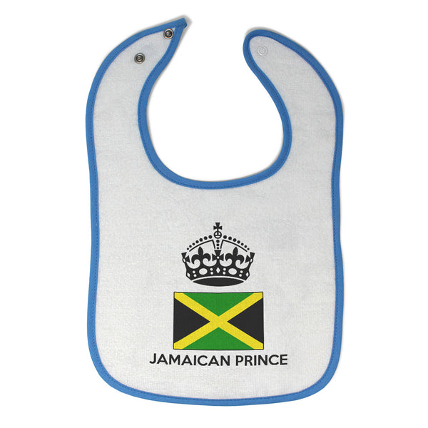 Baby Boy Bibs Jamaican Prince Crown Countries Burp Cloths Contrast Trim Cotton - Cute Rascals