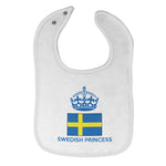 Baby Girl Bibs Swedish Princess Crown Countries Burp Cloths Contrast Trim Cotton - Cute Rascals