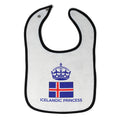 Baby Girl Bibs Icelandic Princess Crown Countries Burp Cloths Contrast Trim