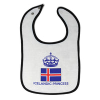 Baby Girl Bibs Icelandic Princess Crown Countries Burp Cloths Contrast Trim - Cute Rascals
