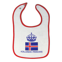 Baby Girl Bibs Icelandic Princess Crown Countries Burp Cloths Contrast Trim - Cute Rascals