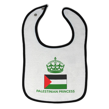 Baby Girl Bibs Palestinian Princess Crown Countries Burp Cloths Contrast Trim
