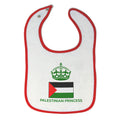 Baby Girl Bibs Palestinian Princess Crown Countries Burp Cloths Contrast Trim