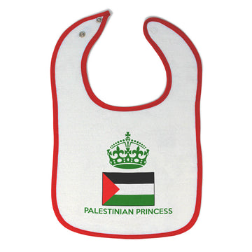 Baby Girl Bibs Palestinian Princess Crown Countries Burp Cloths Contrast Trim