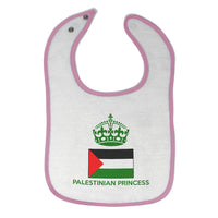Baby Girl Bibs Palestinian Princess Crown Countries Burp Cloths Contrast Trim - Cute Rascals