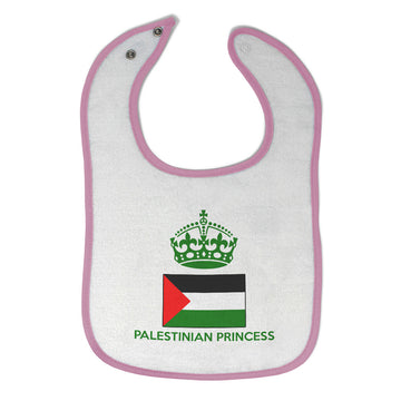 Baby Girl Bibs Palestinian Princess Crown Countries Burp Cloths Contrast Trim