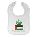 Baby Girl Bibs Palestinian Princess Crown Countries Burp Cloths Contrast Trim