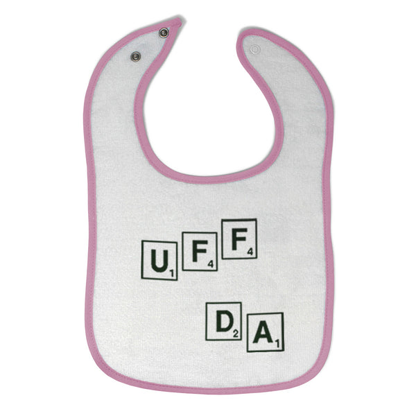 Cloth Bibs for Babies Scrabble Uff Da Funny Humor Baby Accessories Cotton - Cute Rascals