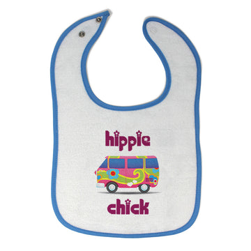 Cloth Bibs for Babies Minibus Dark Pink Hippie Chick Funny Humor Cotton