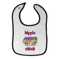 Cloth Bibs for Babies Minibus Dark Pink Hippie Chick Funny Humor Cotton