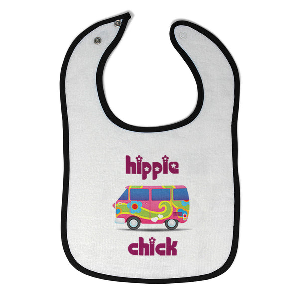 Cloth Bibs for Babies Minibus Dark Pink Hippie Chick Funny Humor Cotton - Cute Rascals