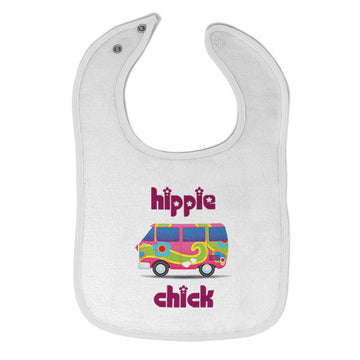Cloth Bibs for Babies Minibus Dark Pink Hippie Chick Funny Humor Cotton