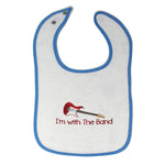 Cloth Bibs for Babies I'M with The Band Music and Music Intrument Guitar Cotton - Cute Rascals