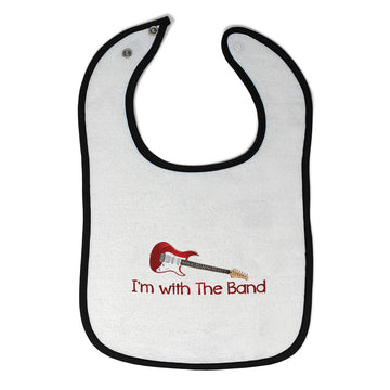 Cloth Bibs for Babies I'M with The Band Music and Music Intrument Guitar Cotton