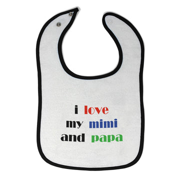 Cloth Bibs for Babies I Love My Mimi and Papa Grandparents Baby Accessories