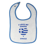 Cloth Bibs for Babies I Love My Greek Uncle Countries Baby Accessories Cotton - Cute Rascals