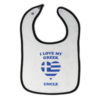 Cloth Bibs for Babies I Love My Greek Uncle Countries Baby Accessories Cotton - Cute Rascals